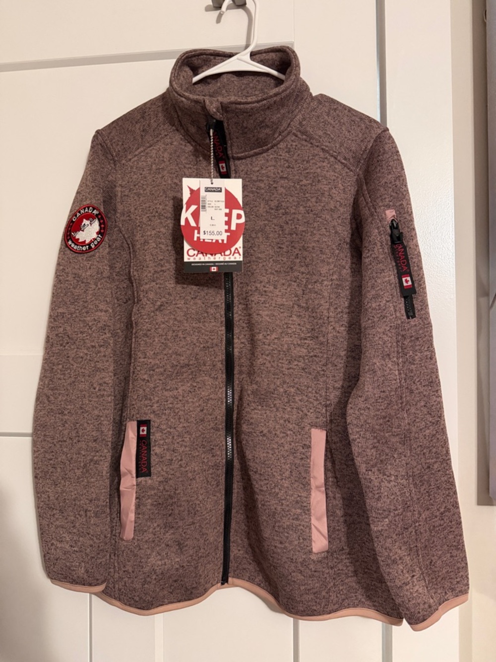 Canada Weather Gear Pink Heathered Full-Zip Women's Jacket